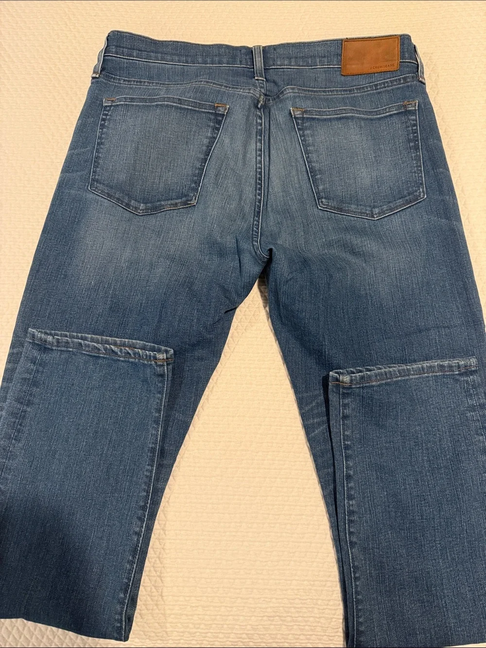 J. Crew Men's Blue Straight Jeans with Knee Panels